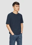 s.Oliver Kurzarmshirt T-Shirt mit Waffelstruktur Logo 