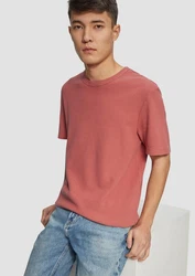 s.Oliver Kurzarmshirt T-Shirt mit Waffelstruktur Logo 