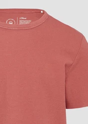 s.Oliver Kurzarmshirt T-Shirt mit Waffelstruktur Logo 
