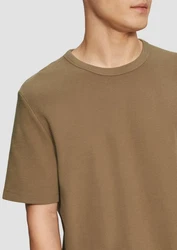 s.Oliver Kurzarmshirt T-Shirt mit Waffelstruktur Logo 