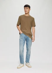 s.Oliver Kurzarmshirt T-Shirt mit Waffelstruktur Logo 