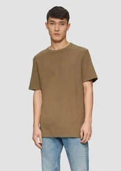 s.Oliver Kurzarmshirt T-Shirt mit Waffelstruktur Logo 