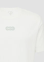 QS Kurzarmshirt Basic Rundhals T-Shirt mit Frontprint Artwork 