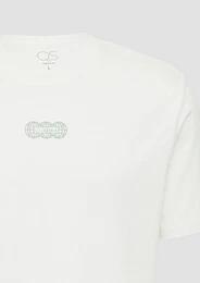 Kurzarmshirt Basic Rundhals T-Shirt mit Frontprint Artwork