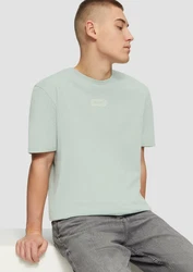 QS Kurzarmshirt Basic Rundhals T-Shirt mit Frontprint Artwork 
