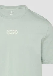 QS Kurzarmshirt Basic Rundhals T-Shirt mit Frontprint Artwork 