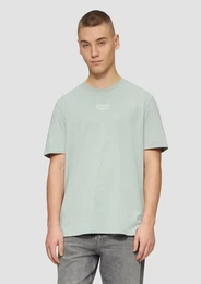 Kurzarmshirt Basic Rundhals T-Shirt mit Frontprint Artwork