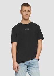 Kurzarmshirt Basic Rundhals T-Shirt mit Frontprint Artwork