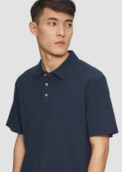 s.Oliver Poloshirt mit Waffelstruktur und Logo-Patch 