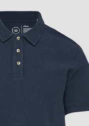 s.Oliver Poloshirt mit Waffelstruktur und Logo-Patch 