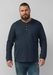 s.Oliver Langarmshirt mit Henleyausschnitt Dunkelblau/Blau