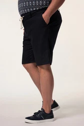Men Plus Bermudas Relaxed Fit Elastikbund Schwarz/Dunkelblau