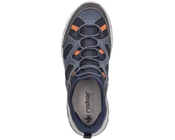 Rieker Herren Slipper Dunkelblau/Grau/Orange/Blau/Hellblau