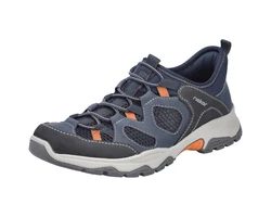 Rieker Herren Slipper Dunkelblau/Grau/Orange/Blau/Hellblau