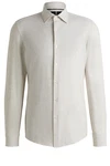 BOSS Langarmhemd P-Hank Weiß/Khaki/Grau/Beige