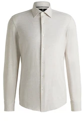 BOSS Langarmhemd P-Hank Weiß/Khaki/Grau/Beige