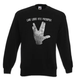 Sweatshirt Live Long And Prosper II Sweatshirt Starfleet Enterprise Vulcan Trek (1-tlg) Crew Trekkie Raumschiff NCC-1701