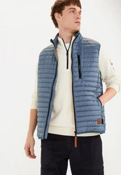 camel active Steppweste mit Stehkragen Hellblau/Blau/Grau