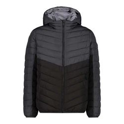 CMP Herren Daunenjacke MAN JACKET FIX HOOD Schwarz/Grau/Dunkelgrau