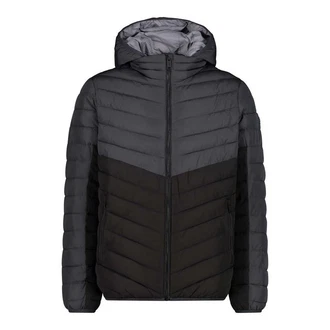 CMP Herren Daunenjacke MAN JACKET FIX HOOD Schwarz/Grau/Dunkelgrau