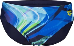 Badeshorts MEN'S VISUAL WAVES SWIM BRIEFS NAVY-NEON BLUE MULTI