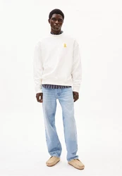 Armedangels Sweatshirt EMAAL CREWNECK ICON Weiß/Gelb/Beige/Khaki