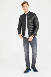 Lederjacke BD00117 Echtleder bergangsjacke, Freizeitjacke, Bikerjacke