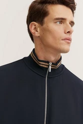 bugatti Sweatjacke mit Reißverschluss Grau/Hellblau/Dunkelblau/Schwarz