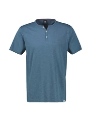 LERROS Henleyshirt Serafino-Shirt Grau/Blau/Dunkelblau/Hellblau