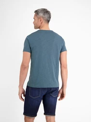 LERROS Henleyshirt Serafino-Shirt Grau/Blau/Dunkelblau/Hellblau