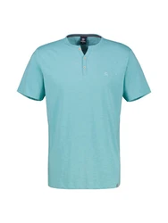 LERROS Henleyshirt Serafino-Shirt Türkis/Grün/Hellblau