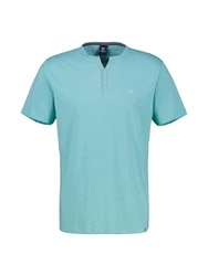 LERROS Henleyshirt Serafino-Shirt Türkis/Grün/Hellblau