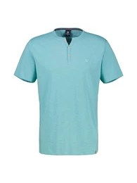 Henleyshirt Unifarbenes Serafino-Shirt in Groen Gren