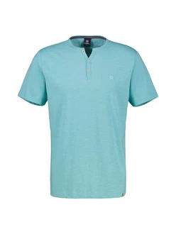 LERROS Henleyshirt Serafino-Shirt Türkis/Grün/Hellblau