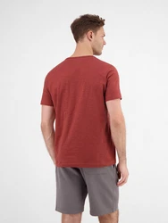LERROS Henleyshirt Serafino-Shirt Rot/Dunkelrot