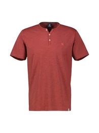 Henleyshirt Serafino-Shirt in unifarbener Strukturware