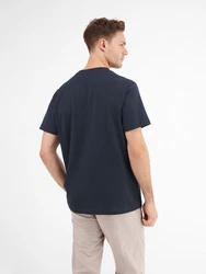 LERROS T-Shirt Herren Waffel-Piquet Dunkelblau/Blau