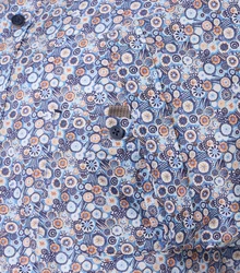 CASAMODA Kurzarmhemd Casual Short Hellblau/Blau/Dunkelblau