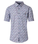 CASAMODA Kurzarmhemd Casual Short Hellblau/Blau/Dunkelblau