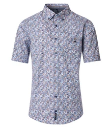 CASAMODA Kurzarmhemd Casual Short Hellblau/Blau/Dunkelblau