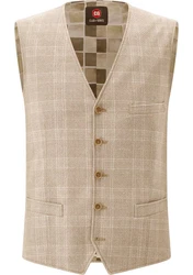 CG Club of Gents Anzugweste CG Morley Beige/Braun/Khaki