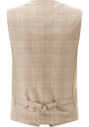 CG Club of Gents Anzugweste CG Morley Beige/Braun/Khaki