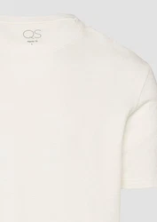 QS Kurzarmshirt Rundhals T-Shirt Strukturjersey 
