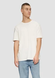 Kurzarmshirt Rundhals T-Shirt in Strukturjersey