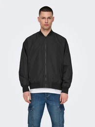 Blouson Uni Blouson Bomberjacke mit Reiverschluss 8522 in Schwarz