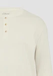 s.Oliver Langarmshirt mit Henleyausschnitt Khaki/Braun/Beige/Dunkelrot