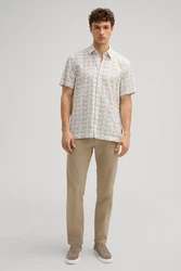 JOOP! Kurzarmhemd Haris Weiß/Grau/Beige/Grün/Gelb