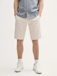 TOM TAILOR Bermudas Stretch Slim Chino Shorts mit Gürtel Beige/Khaki/Weiß