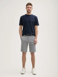 TOM TAILOR Bermudas Stretch Slim Chino Shorts mit Gürtel Grau/Hellgrau/Dunkelgrau