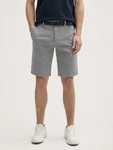 TOM TAILOR Bermudas Stretch Slim Chino Shorts mit Gürtel Grau/Hellgrau/Dunkelgrau